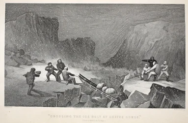 Überquerung des Eisgürtels bei Coffee Gorge, Illustration aus 